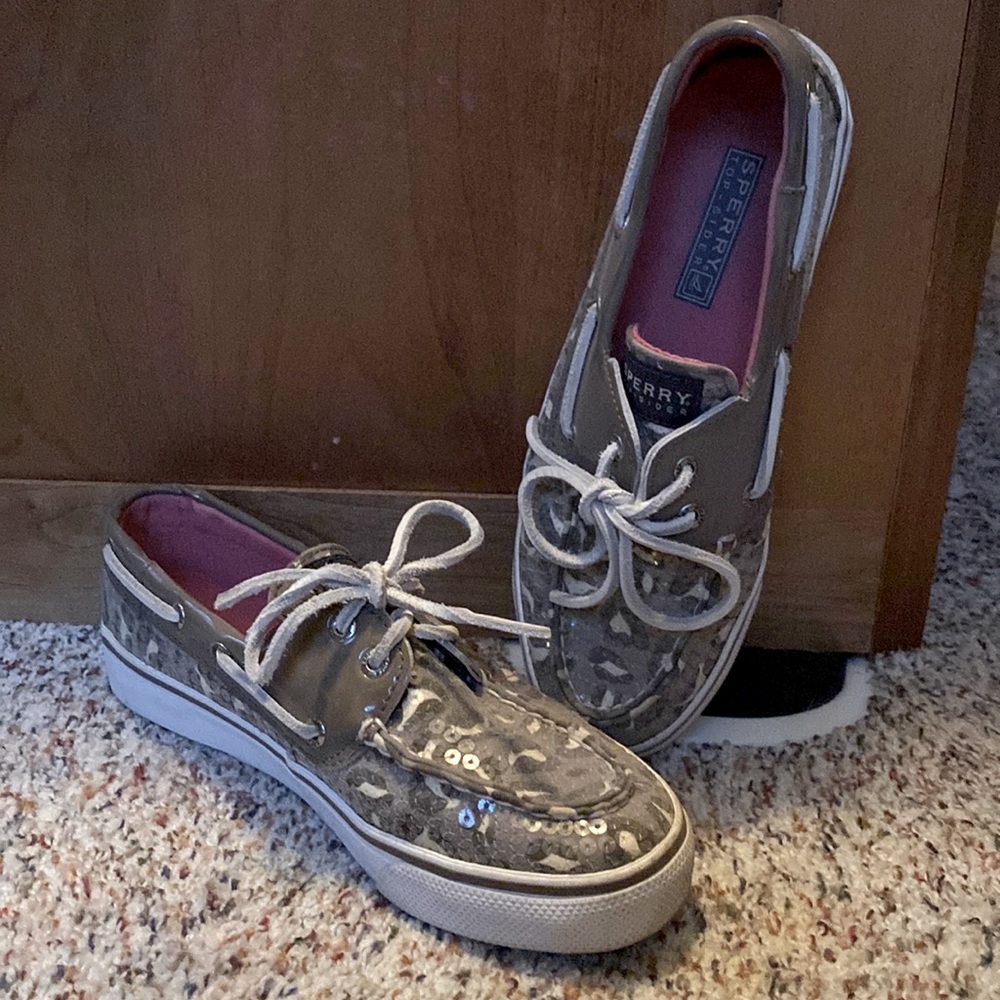 Sperry Top Sider Leopard Sequin Boat Shoes